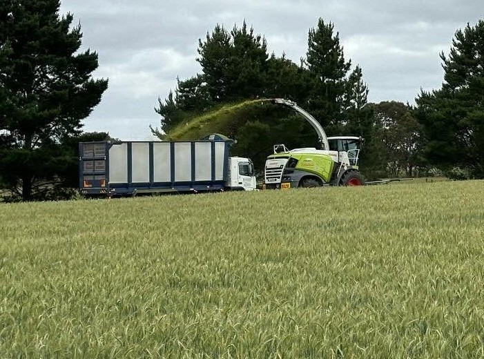Bowden’s Agricultural Contracting baling equipment during field work