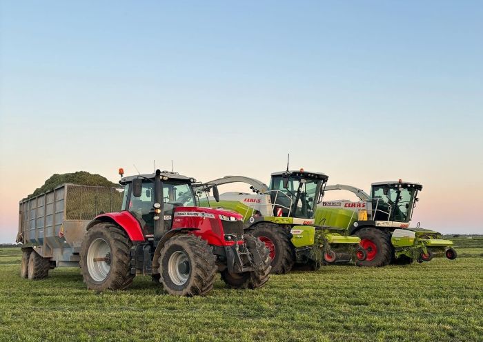 Bowden’s Agricultural Contracting forage harvesting machinery and crew